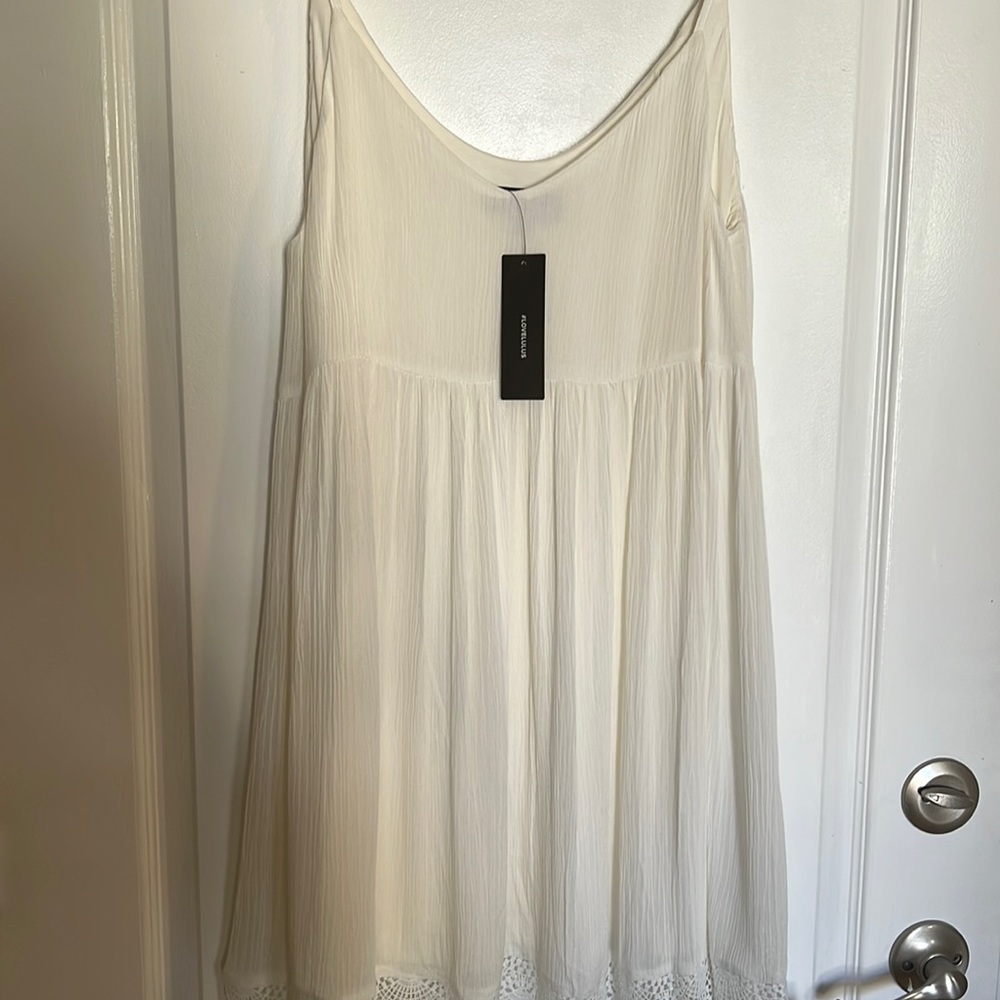 Lulus- Rhiannon Ivory Lace Babydoll Dress